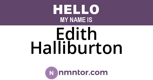 Edith Halliburton