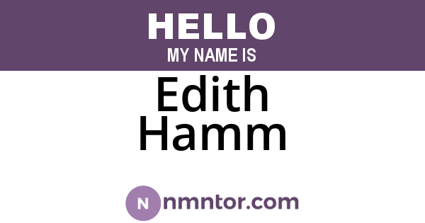 Edith Hamm