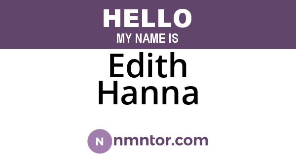 Edith Hanna