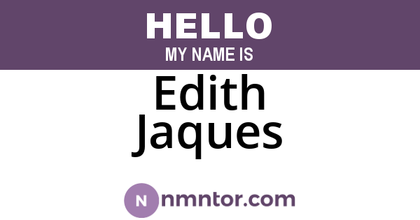 Edith Jaques