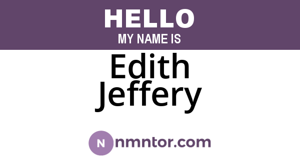 Edith Jeffery