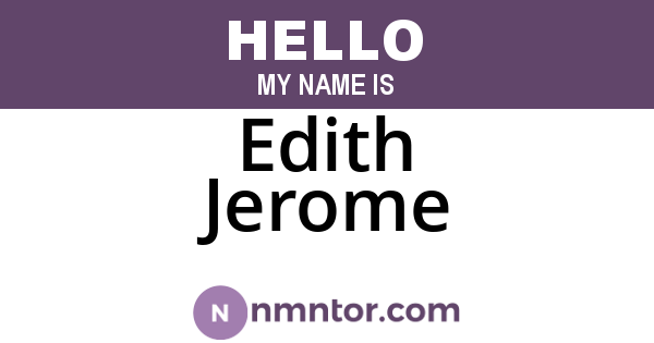 Edith Jerome