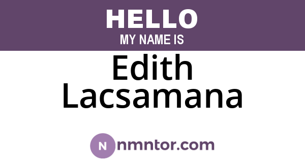 Edith Lacsamana