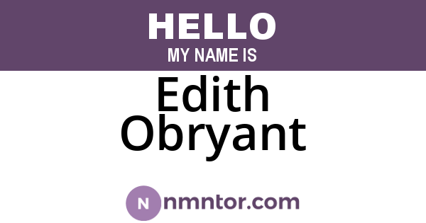 Edith Obryant