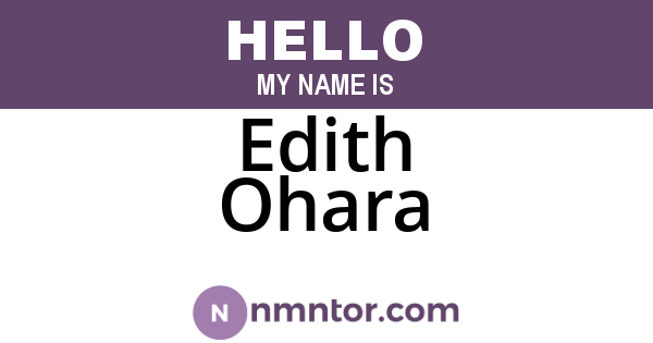 Edith Ohara