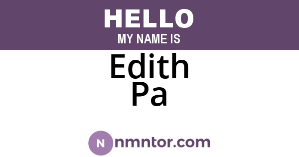Edith Pa