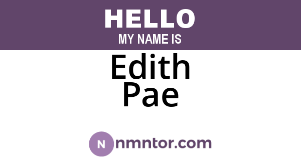 Edith Pae