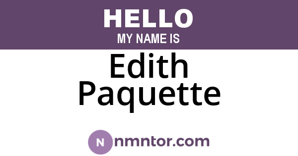 Edith Paquette