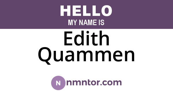 Edith Quammen