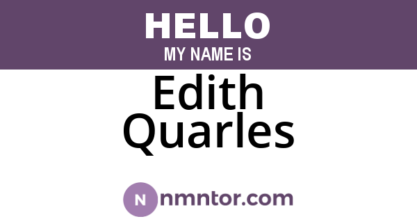 Edith Quarles