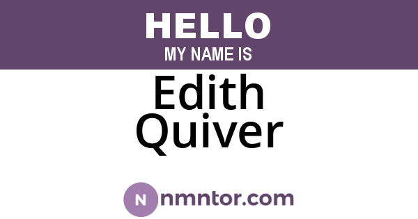 Edith Quiver