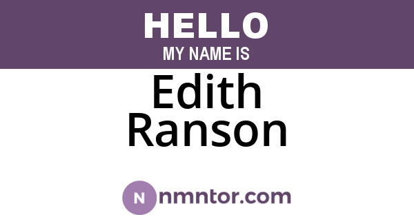 Edith Ranson