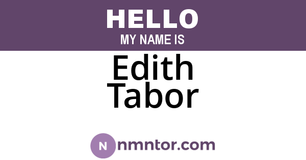 Edith Tabor