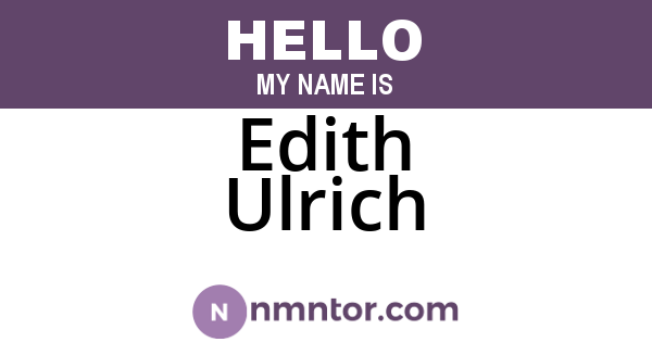 Edith Ulrich