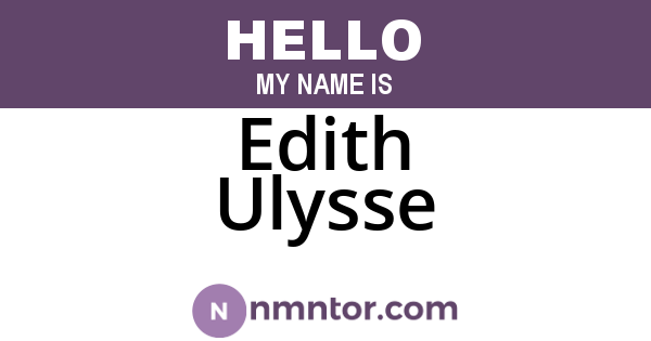 Edith Ulysse