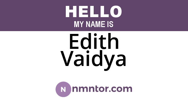 Edith Vaidya