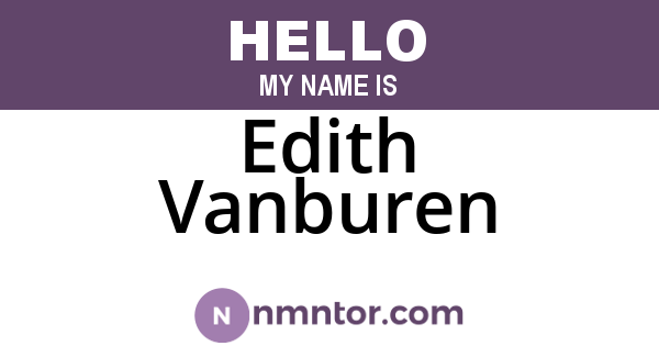 Edith Vanburen