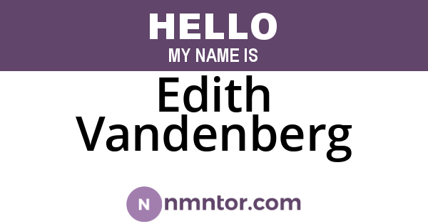 Edith Vandenberg