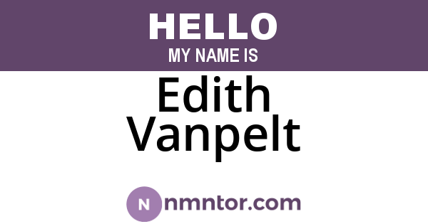 Edith Vanpelt