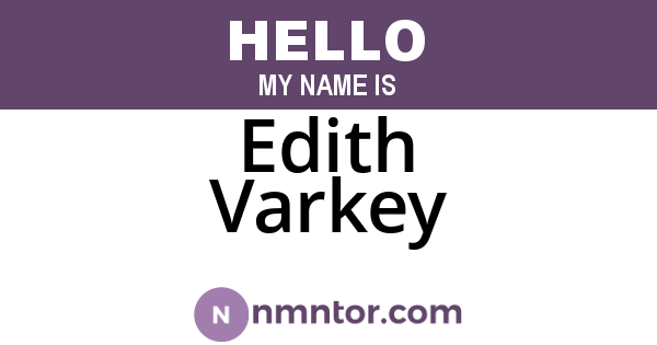 Edith Varkey