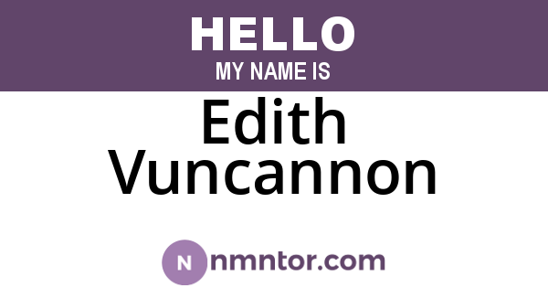 Edith Vuncannon
