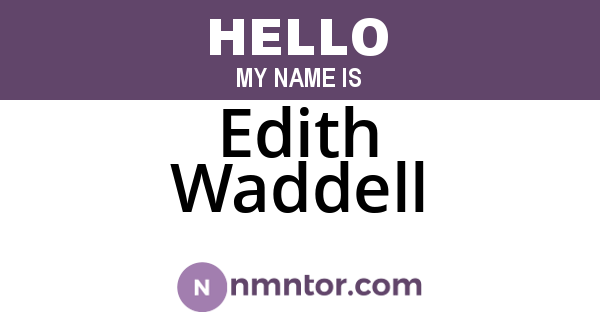 Edith Waddell