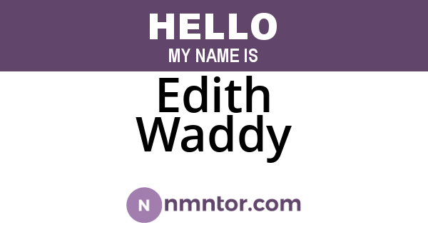 Edith Waddy