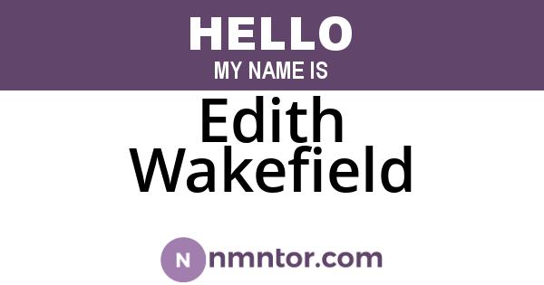 Edith Wakefield