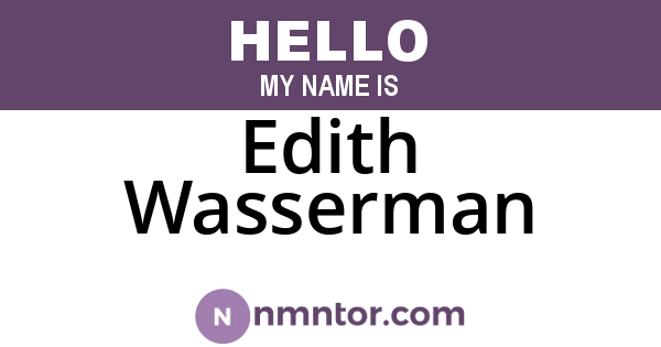 Edith Wasserman