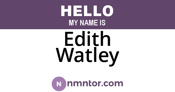 Edith Watley