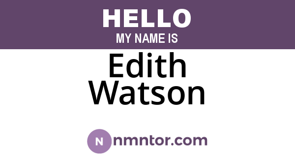 Edith Watson