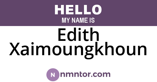 Edith Xaimoungkhoun