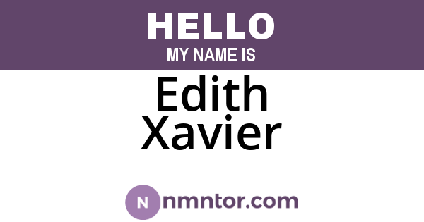 Edith Xavier