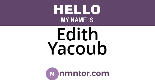 Edith Yacoub