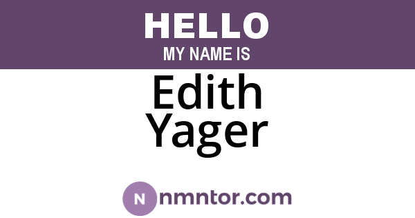Edith Yager
