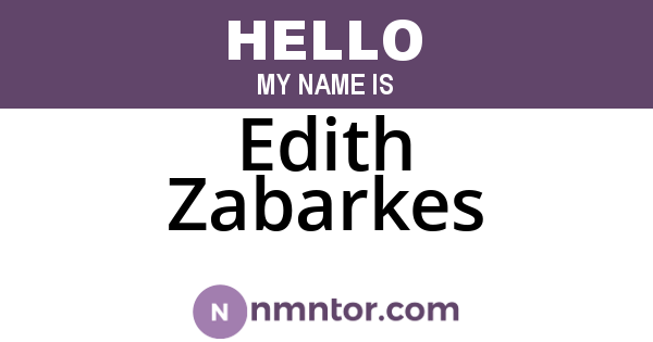 Edith Zabarkes