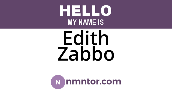Edith Zabbo