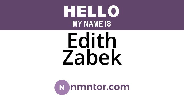 Edith Zabek