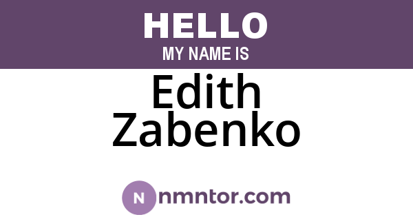 Edith Zabenko