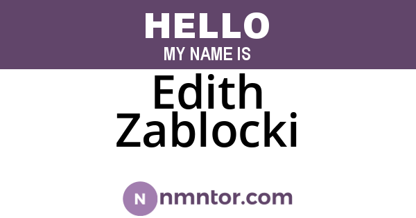 Edith Zablocki