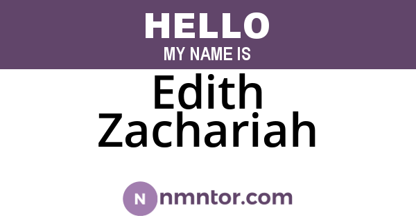 Edith Zachariah