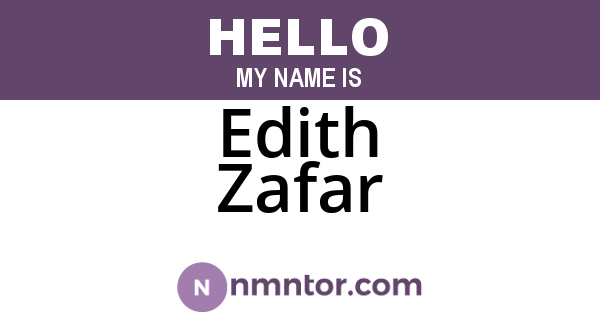 Edith Zafar