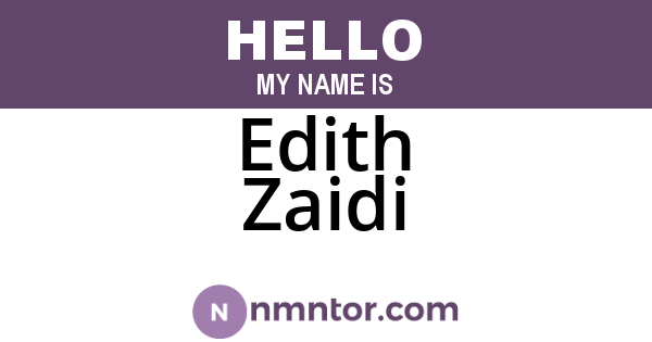 Edith Zaidi