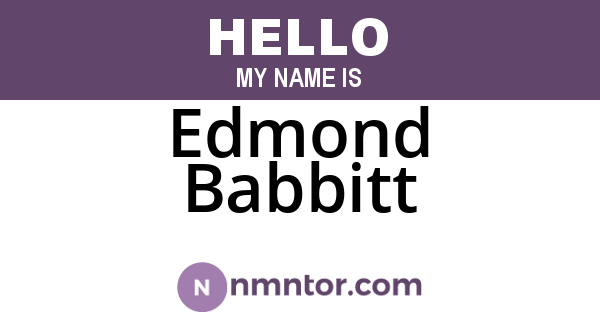 Edmond Babbitt