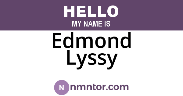 Edmond Lyssy