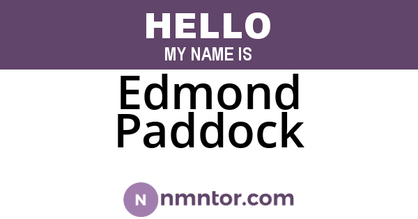 Edmond Paddock