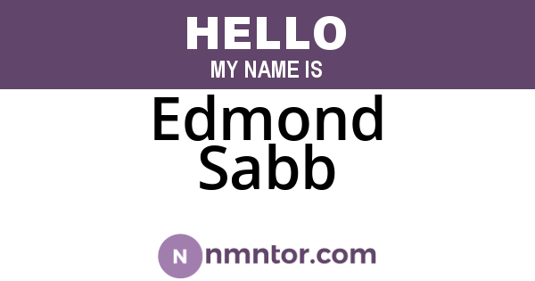 Edmond Sabb