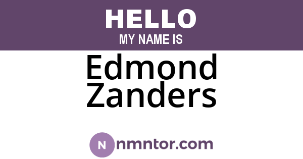 Edmond Zanders