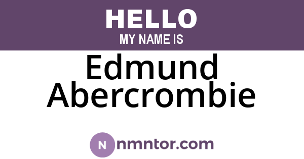 Edmund Abercrombie