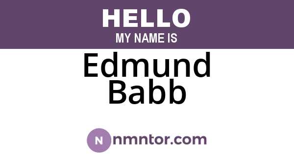 Edmund Babb